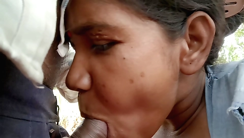 Indian girl in hairy braids and hairy pussy gets fucked outdoors