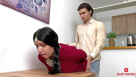 Indian teen 18+ babe gets her mouth and ass fucked