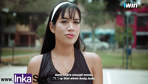 Indian girl and 18-year-old girl with a pretty mouth in volleyball