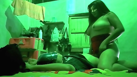 Busty amateur with huge boobs is cumming in front of webcam