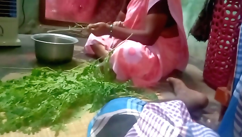 Indian woman is working her aunts boobs by a hot dude