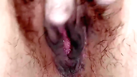 Solo female amateur hairy milf masturbating on her couch