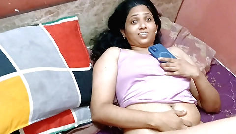 Indian girl masturbating in her bedroom with her big tits