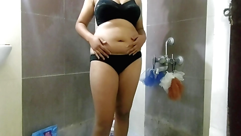 Sexy brunette babe wearing a dress doing solo dance