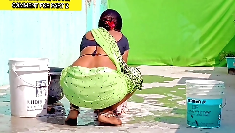 Indian maid sucks cock to get hot cum in her mouth