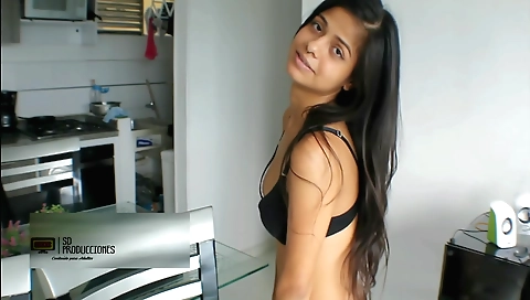 Indian slut is getting her ass fucked at home on the couch