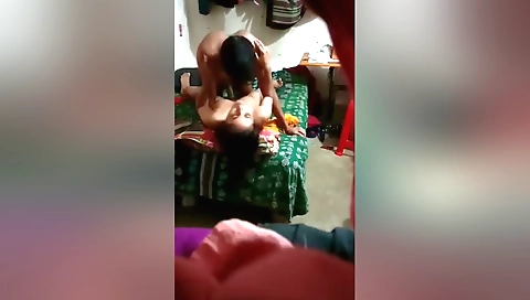 A brunette indian has sex in the front of the camera