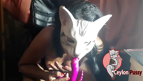 Slutty girl masturbating with a vibrator in her pussy