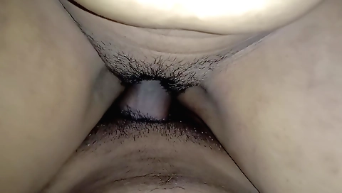 Horny girlfriend is playing with her hairy pussy in the open