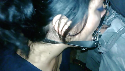 Brunette milf fucks a man in spider gag and gets a facial