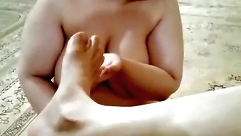 Busty brunette in foot fetish video on amateur website