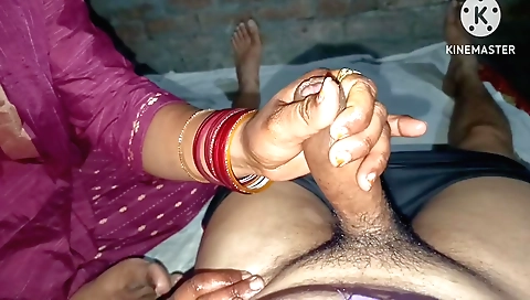 Indian hairy brunette girl got fucked by stepfather-in-law