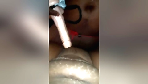 Indian housewife enjoys sex with her boyfriend's big dildo