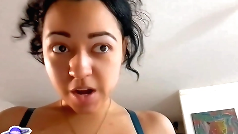 Amatired woman masturbates with a huge vibrator and dildo