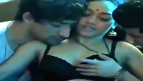 Indian lesbians eat and lick each other in a threesome