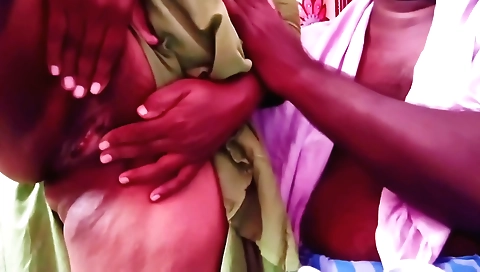 Indian teen in t-shirt and jeans gets fucked in the bedroom