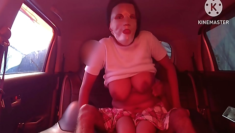 Indian brunette with small tits enjoys outdoor sex