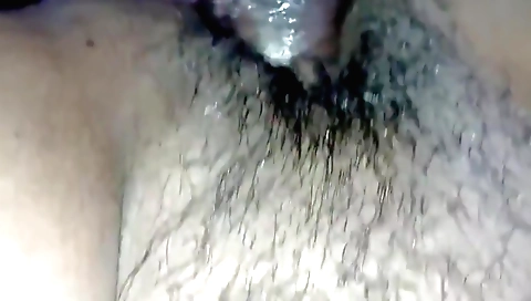 Hairy indian brunette gets her tight hairy pussy pounded