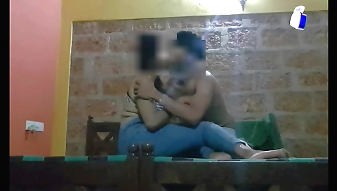 Indian brunette fucks her boyfriend in the kitchen