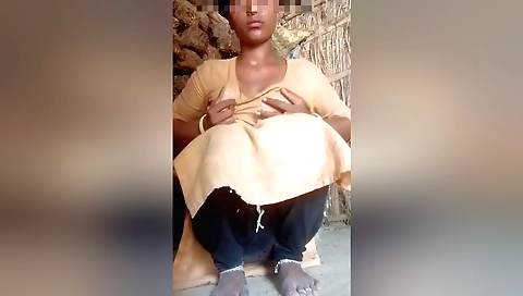 Indian amateur plays with her chutes and then toys