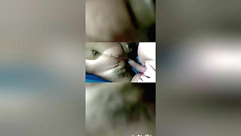Indian girl 18+ cumming on her husband's hard cock