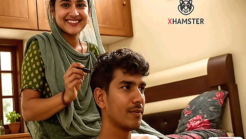 Indian bride gives her stepson a hand and gets his cock