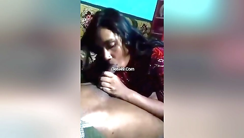 Indian brunette babe is getting a blowjob in her ass