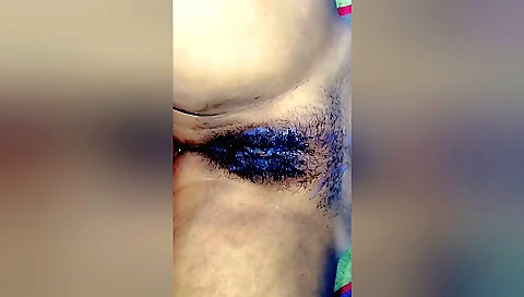Indian hairy girl with a nice hairy pussy enjoys it