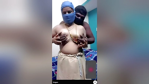 Indian wife and her big-boob yellow man make homemade clip