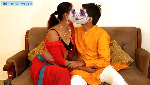 Indian mature with a big cock and big tits sex scene