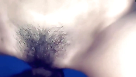 Hairy girl does not get tired and gives nice handjob