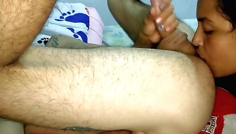 Indian with a mouth is making oral fuck with her boyfriend