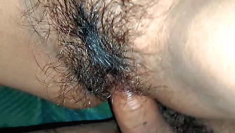 Indian girl with a hairy pussy gets fucked by a guy