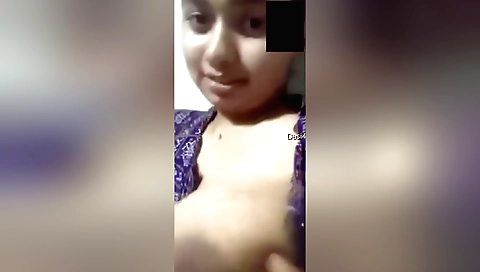 Indian brunette in a white dress gets her big tits fucked
