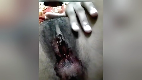 Hairy brunette girl showing her hairy pussy on web camera