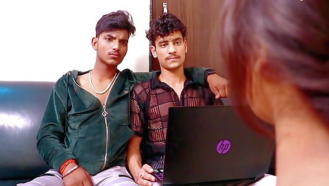 Indian step sisters and a young hairy boy in the hot night